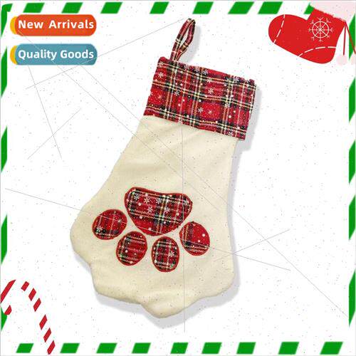 Christmas stocking bear paw dog bone Christmas mantel Christ