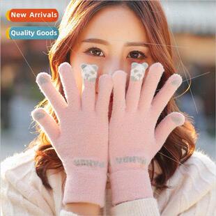 female fall riding warm outdoor gloves ladies Knted winter