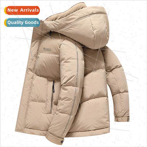 2023 winter new men down jacket in long outdoor leisure hood