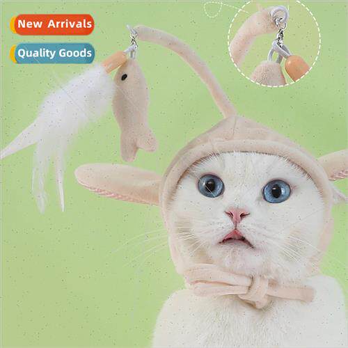 Headwear teaser cat stick self-help boredom cat toy hat cat