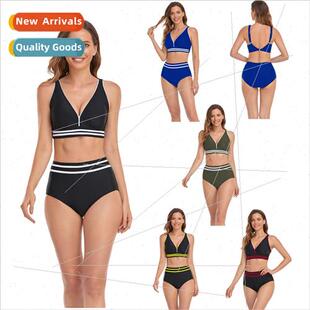 Deep Spl Color Two Solid Womens Bikini 2023 Piece Swimsu