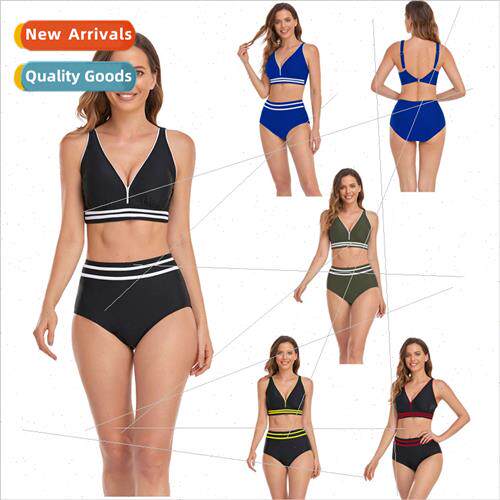 2023 Swimsu Womens Spl Bikini Solid Color Two Piece Deep V S