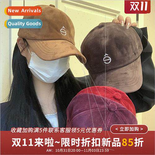 Korea  letters embroidered duck tongue cap fall winter femal
