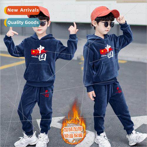 Autumn winter new children double-sided velvet sweater sweat