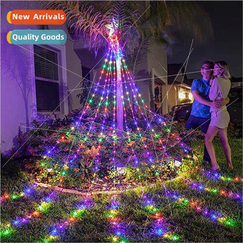 Pentagram waterfall lights led leather wire lights solar lig