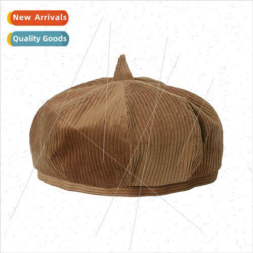 Corduroy beret female autumn winter new warm wh UK retro pai