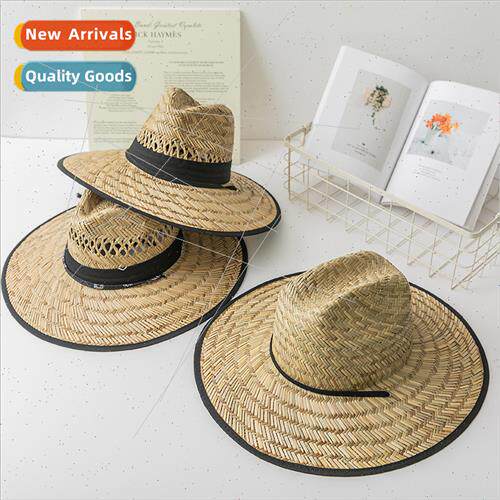 Men new fishing cap outdoor sun hat summer hand-woven mat st