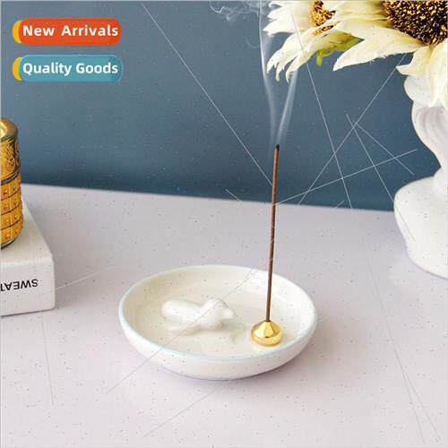 Ceramic incense stick line incense burner small animal round