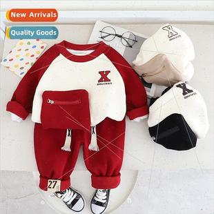 sweater fall boys childrens Deep new baby two piece casual