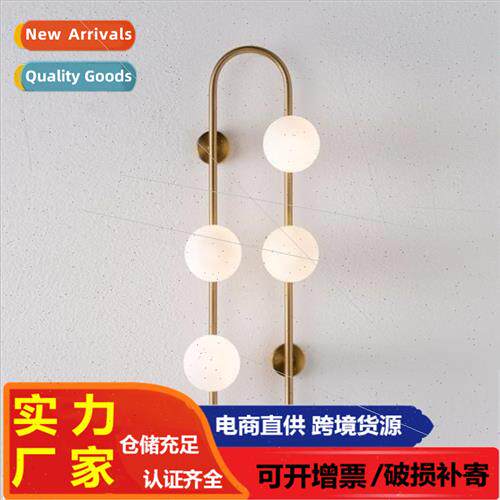 Scandinavian creative glass ball wall lamp art bedroom bedsi