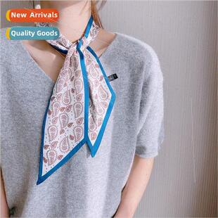 Beveled silk scarf women new printing flutter tie neckerchie