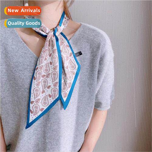 Beveled silk scarf women new printing flutter tie neckerchie