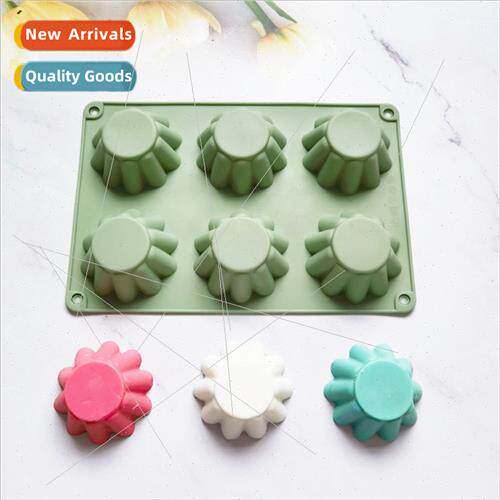 licone 6 wh flower egg tart chocolate mold DIY cake ice cook