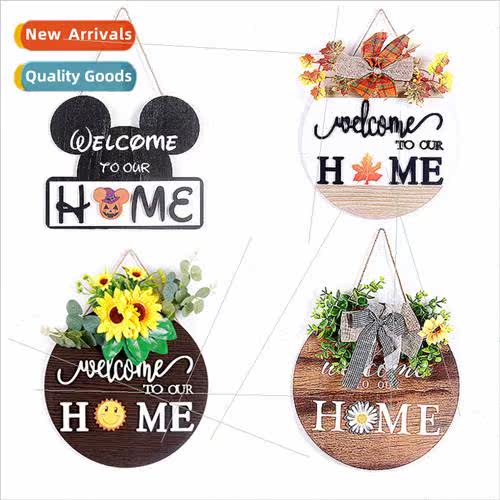 Round Wooden Christmas Magnetic Decorative Hanging gn HOME W