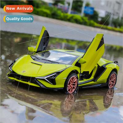Color box Lambo XHD Flash alloy car model back to sound ligh