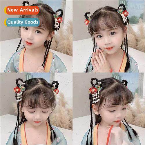 Children Hanfu flower headdress girls ancient wind hair acce