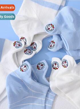Robot cat embroidery cute cotton summer thin ins tide boat s