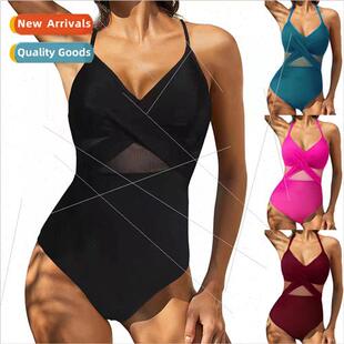 section one mesh backless sexy cross swimsu piece new 2024
