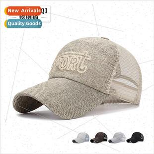 mesh cap summer bas hundred linen SPORT Spring embroidery