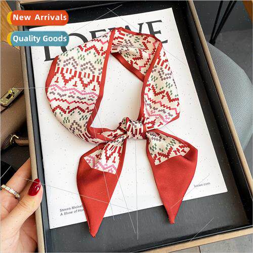 New spring fall collar bone decorative silk scarf thin narro
