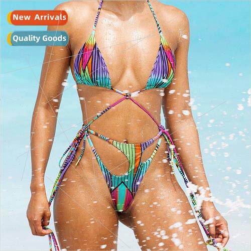 2023 New Qualy Bikini iEurope Fringe High Elastic Spl Swimsu