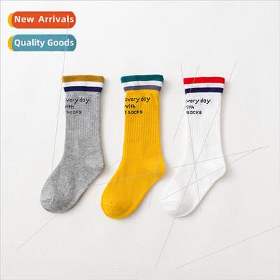New letter lace thigh-high baby socks newborn striped loose