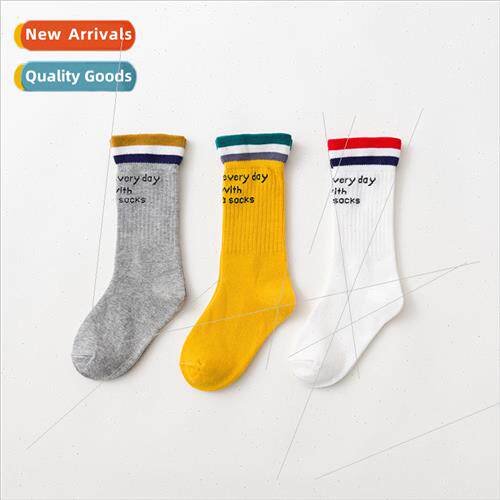 New letter lace thigh-high baby socks newborn striped loose