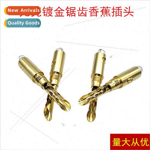 Solderless Shell-less Gold-plated 4MM Banana Plug Speaker Ca