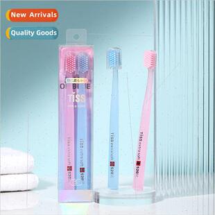 2pcs Toothbrush Adult Daily Clean Pink Blue Couple TISS
