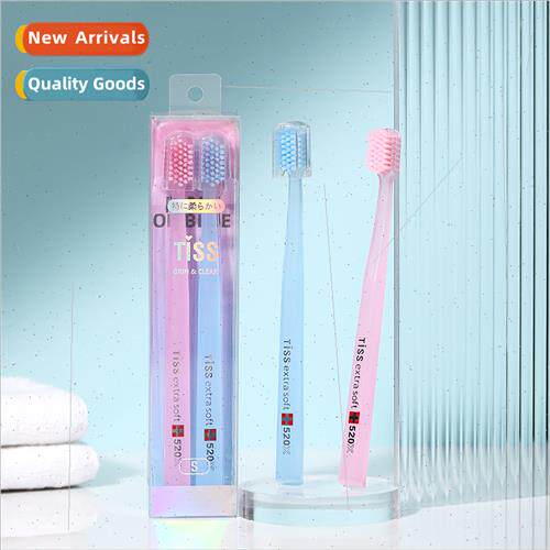 TISS Couple Toothbrush Blue Pink wh 2pcs Clean Daily Adult S