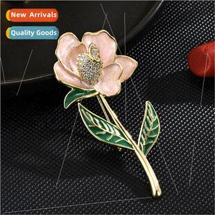 fresh sweet anti elegant gla brooch classic coat Korea peach