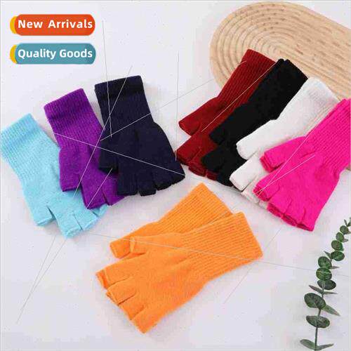 Solid colour small arm half-finger gloves men autumn winter