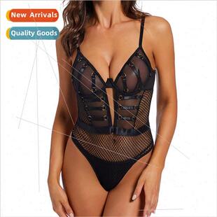 lace backless hot shaping gir nightclub mesh through INS see