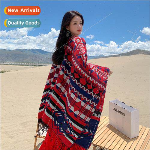 2023 Fall Winter Outer Spl Scarf Ethnic Faux Cashmere Knted