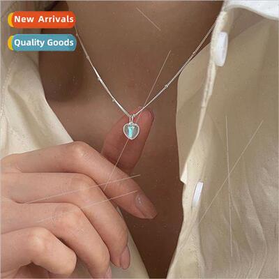 Dazzling color moonstone love necklace female French girl se