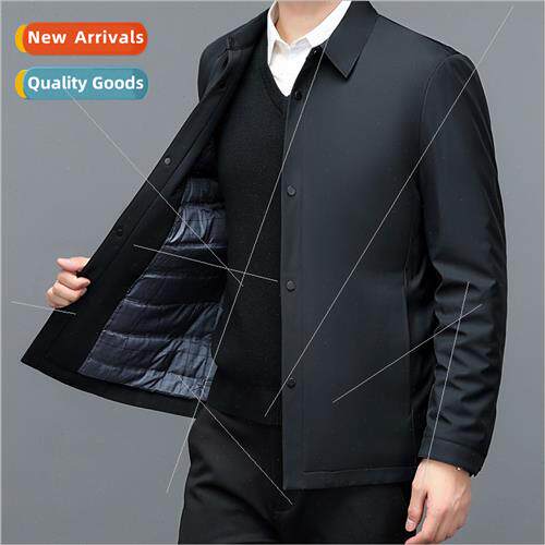ght down jacket autumn winter men  middle-aged men solid col