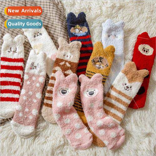 Socks in Europe Uned States coral velvet socks do not lose h