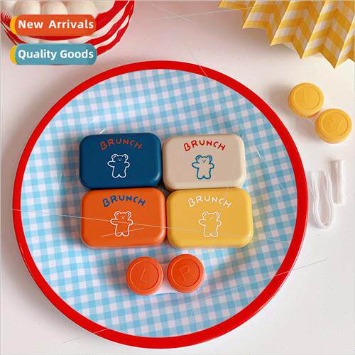 Korea simple cute bear pupil case ins cartoon contact lenses