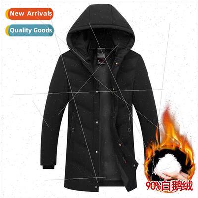 Winter new men medium-length down jacket youth thickened wor