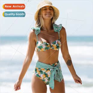 2023 new bustier swimsu halter bikini women waisted Spl high