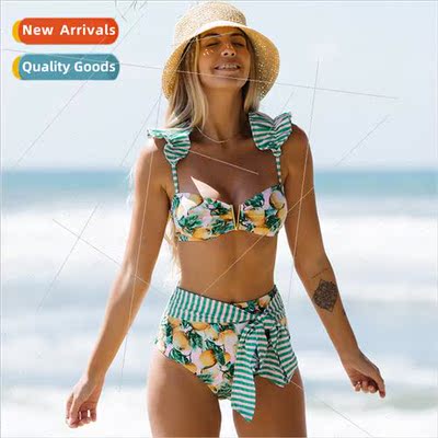 Spl swimsu women 2023 new high-waisted bikini bustier halter