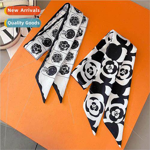 Korea  retro printing fashion versatile small strip scarf si