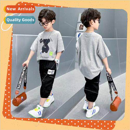 Children summer thin handsome tide model  short-sleeved seve