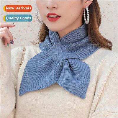 Korea  core yarn knted fake collar evening evening neck set