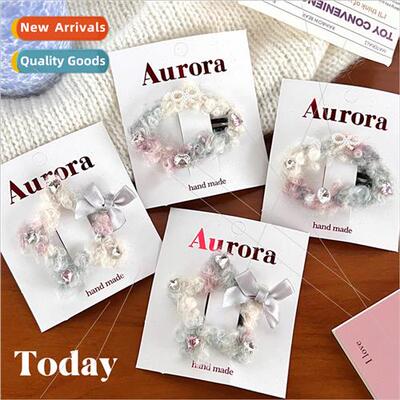 Advanced sense plush clouds star hair clips girl heart back