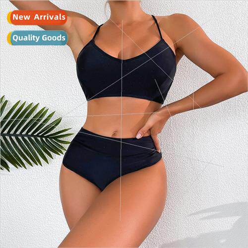 2023 New iEurope Solid Color Tie Backless Sexy Bikini Spl Sw