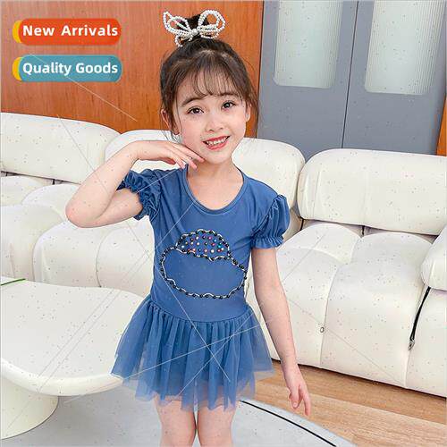 Childrens swimsu girls one-piece 2023 new summer cute swimsu