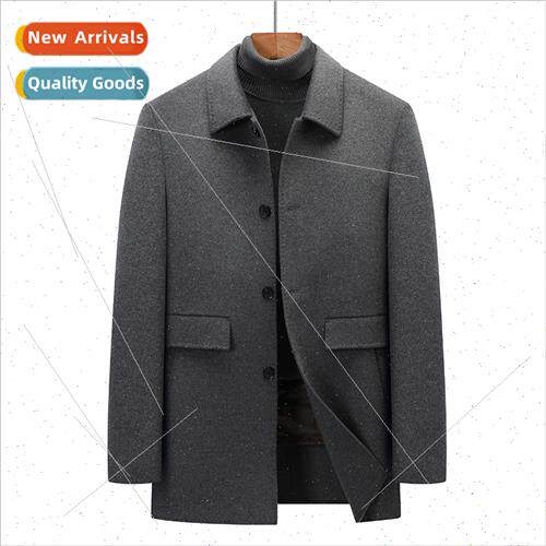 Autumn winter tweed jacket men 2023 new coat men UK long twe