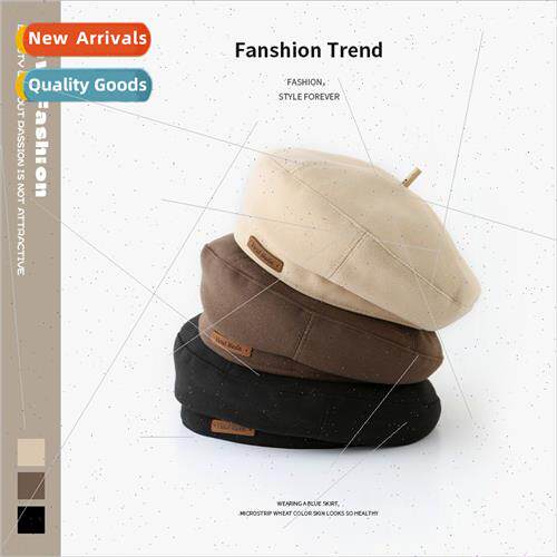 Autumn winter new tweed beret cap UK retro painter hat femal