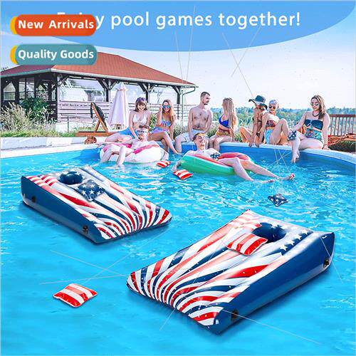 Inflatable Triangle Throwing Game Mat Floating Sandbag Set F